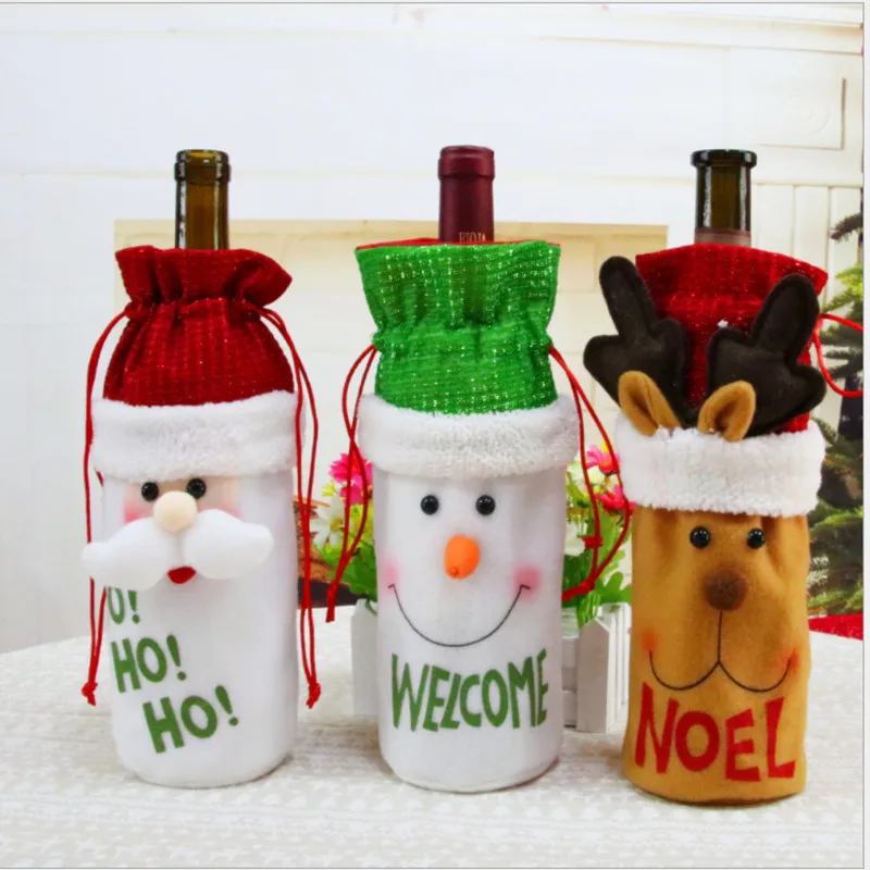 New Santa Claus Snowman Elk Wine Bottle Bag Christmas Gift Home Party Table Decoration | Дом и сад