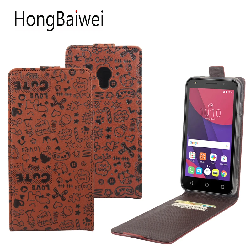 HongBaiwei для Alcatel One Touch Pixi 4 5045X чехол девочек милый мультфильм Флип кожаный
