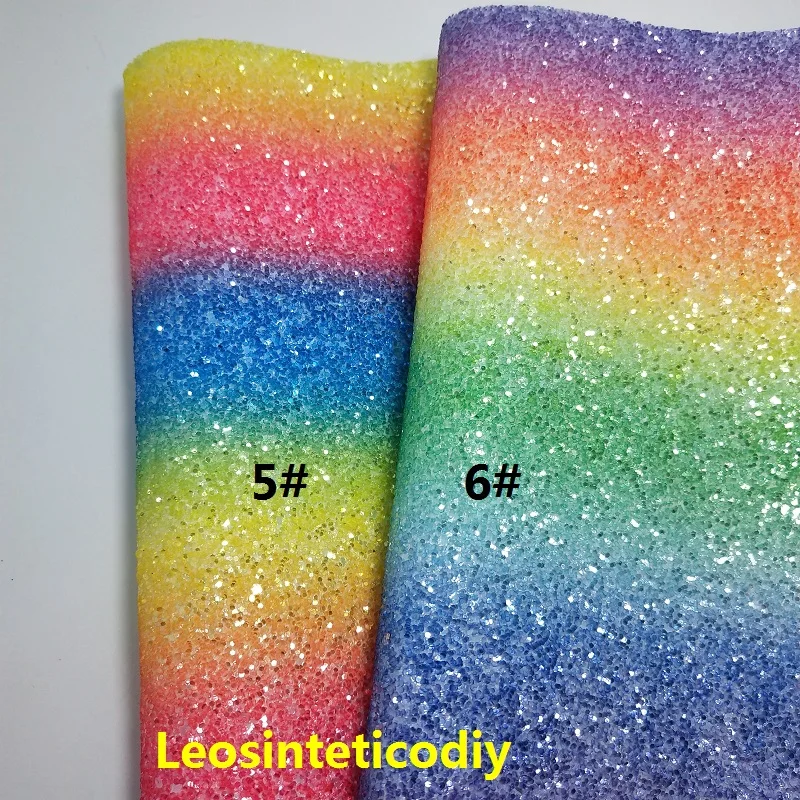 1 шт. 21X29 см синтетический Letaher Cuero Sintetico Rainbow массивная блестящая кожа для