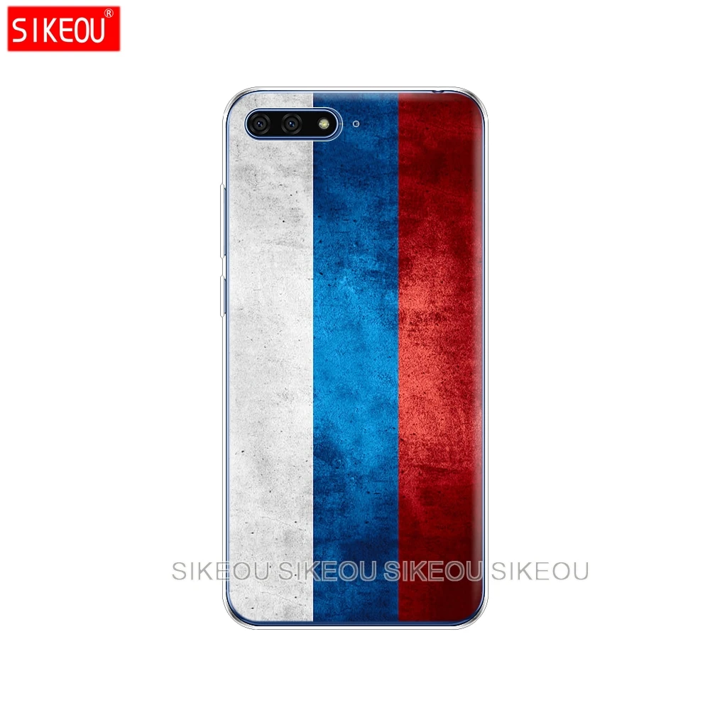 72513 Силиконовый чехол для телефона huawei Honor 7A PRO 7C Y5 Y6 Y7 Y9 Prime с национальным флагом России, Америки, Великобритании - Цвет: 72513