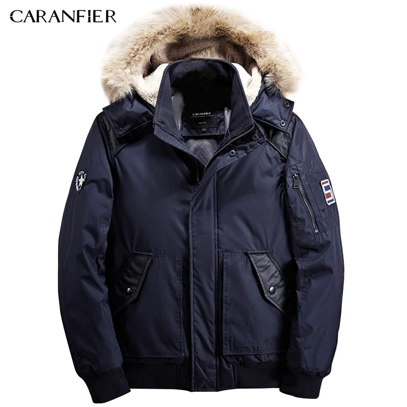CARANFIER новая зимняя куртка мужская модная дизайнерская брендовая парка Мужская на