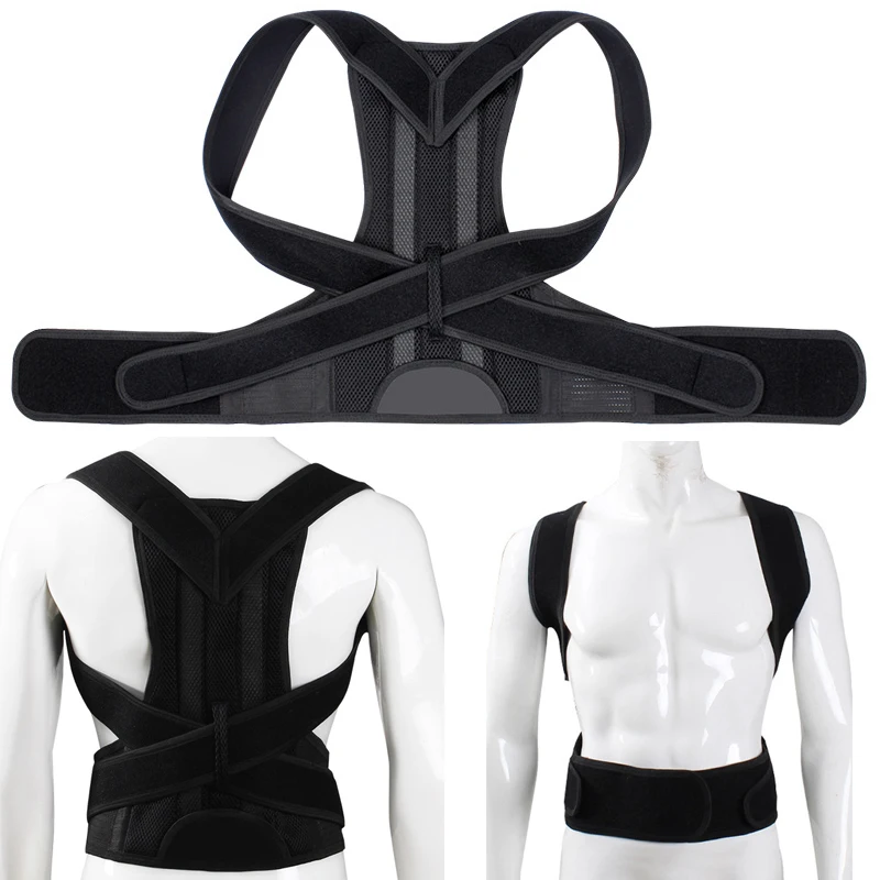 Hot Breathable Orthopedic Shoulder Back Spine Posture Corrector Support Belt Walking Standing Sitting Men | Красота и здоровье