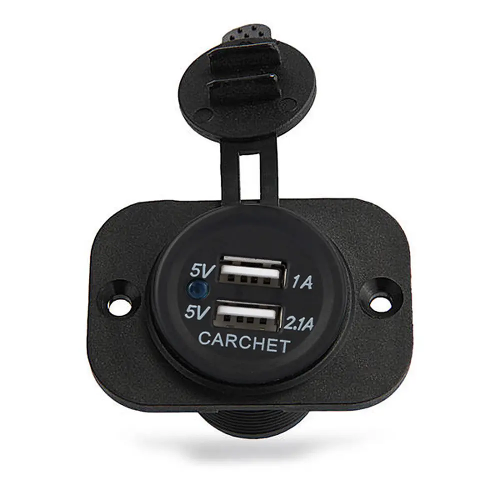 Dual USB Зарядное устройство Разъем Мощность Outlet адаптер автомобильного