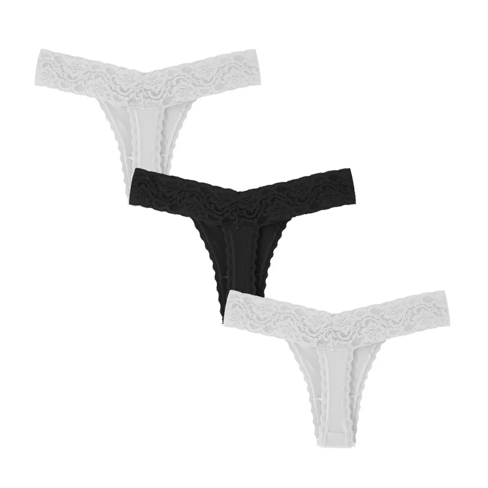 white black white GAREDOB A+(американский размер xs-xl) сексуальные трусики хлопковые трусики для женщин стринги 3D пошив Танга комфорт гарантировано - Цвет: white black white