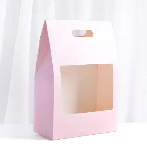 pink 5 шт крафт-бумажные пакеты цветок Роза коробка с ручкой водостойкий букет флорист подарочная упаковка коробка День Святого Валентина вечерние украшения - Цвет: pink