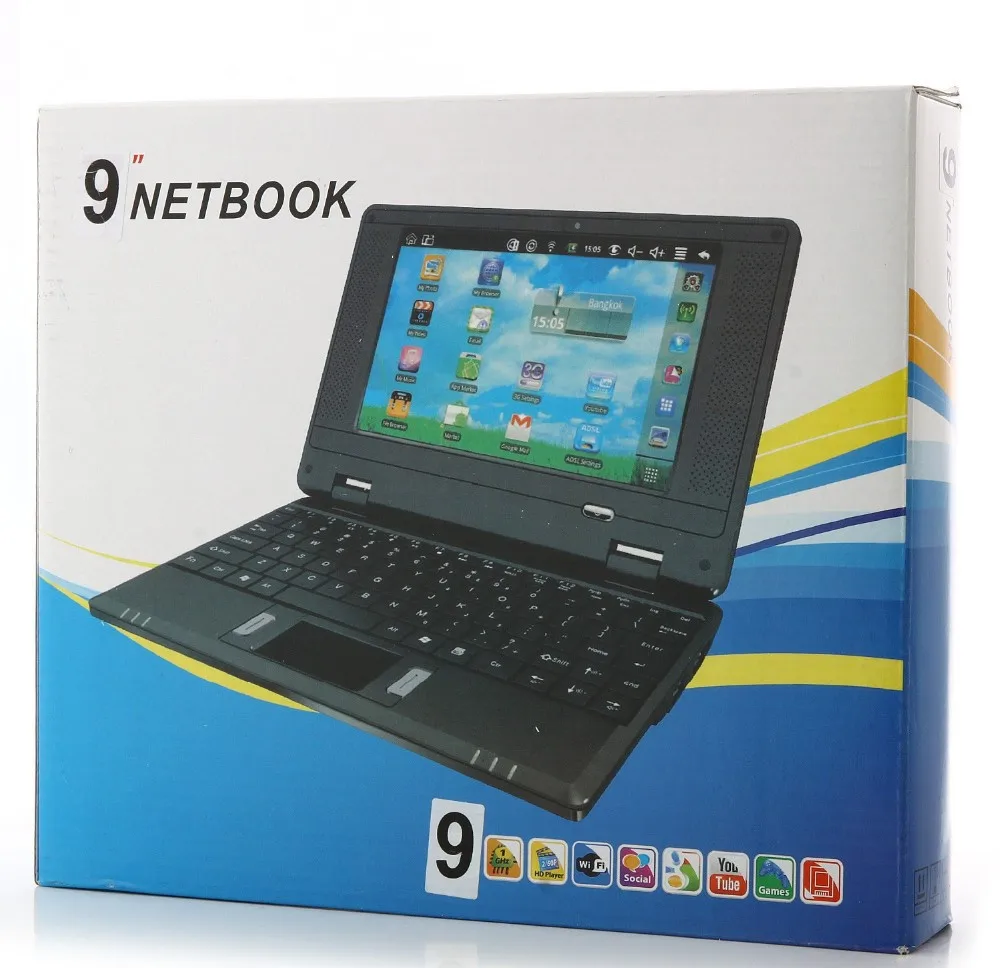 Boda 901 Ноутбук 10 дюймов двухъядерный через WM8880 Android 4,2 4 Гб черный с русской клавиатурой