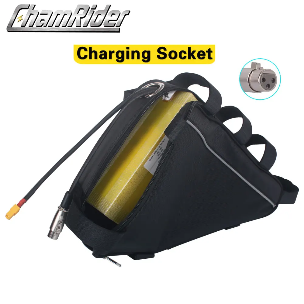 Chamrider оригинальный 60 в ebike аккумулятор треугольная оправа сумка 10AH 20AH 60A BMS 500 Вт 750