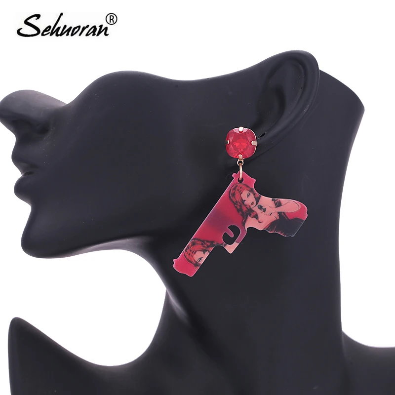 Серьги Sehuoran Brincos Aretes Gun женские серьги подвески длинные крупные ювелирные изделия
