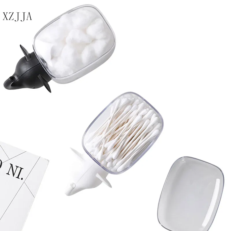 XZJJA Creative Cartoon Dust-proof Cotton Swab Storage Box Cute Elephant Cosmetic Home Desktop Organizer | Дом и сад