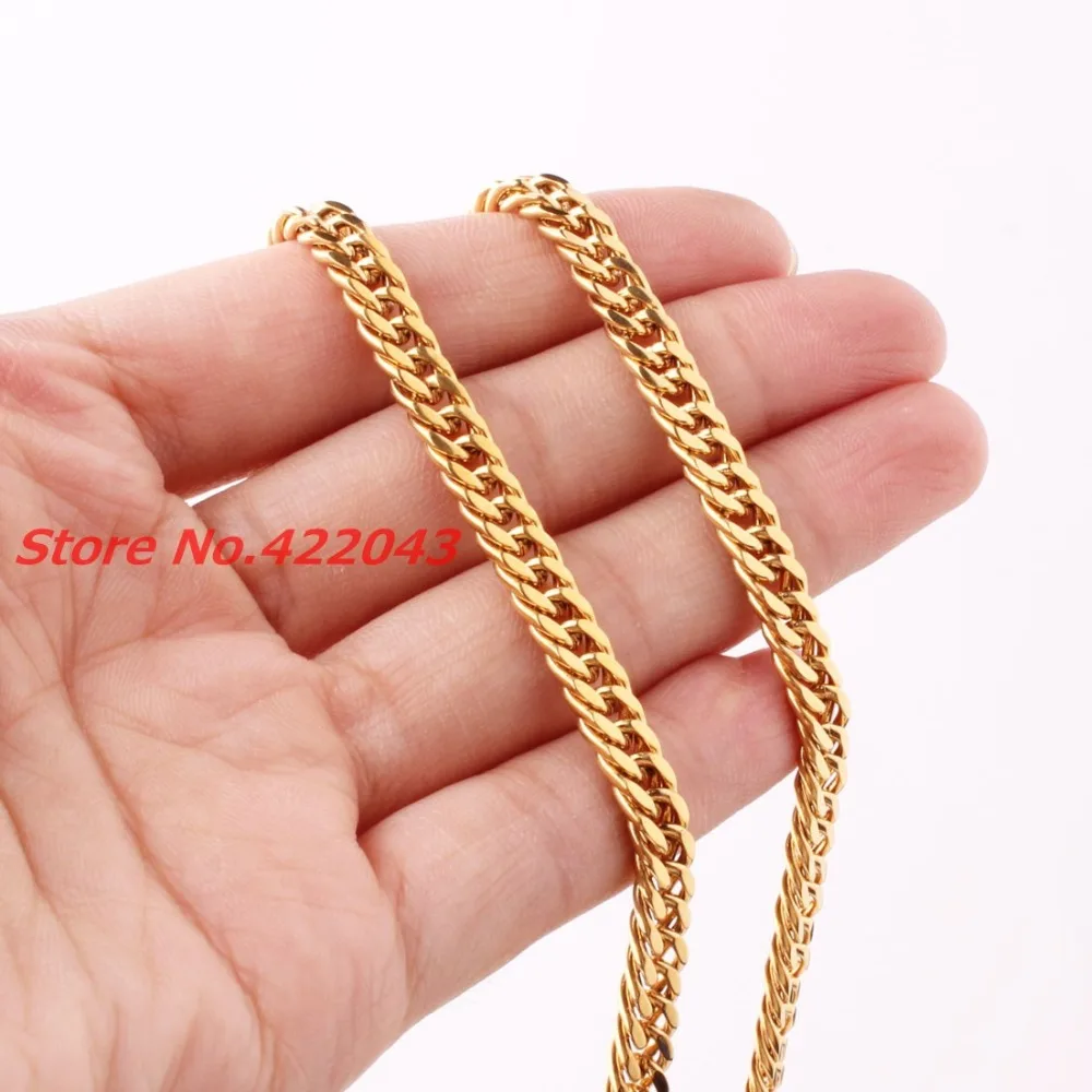 Цепь мужская панцирная из нержавеющей стали 316L ожерелье кубинской панцирной