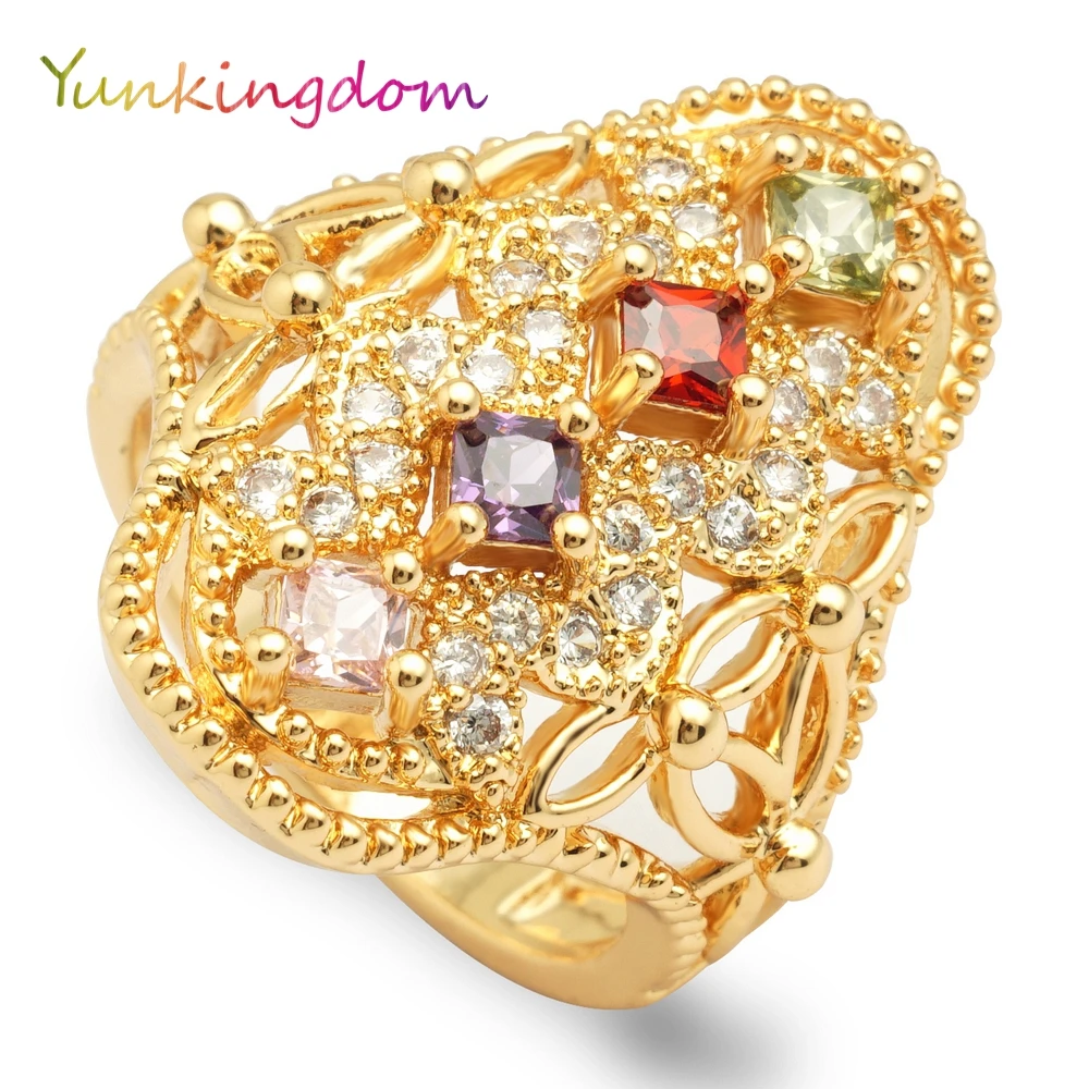 Очаровательные модные кольца Yunkingdom с кристаллами ювелирные изделия Женские