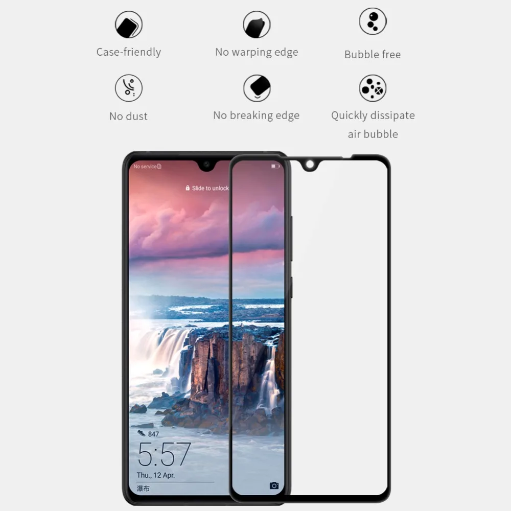 Закаленное стекло Nilkin для Huawei P30 Защитная пленка Nillkin XD CP + MAX с полным покрытием 3D