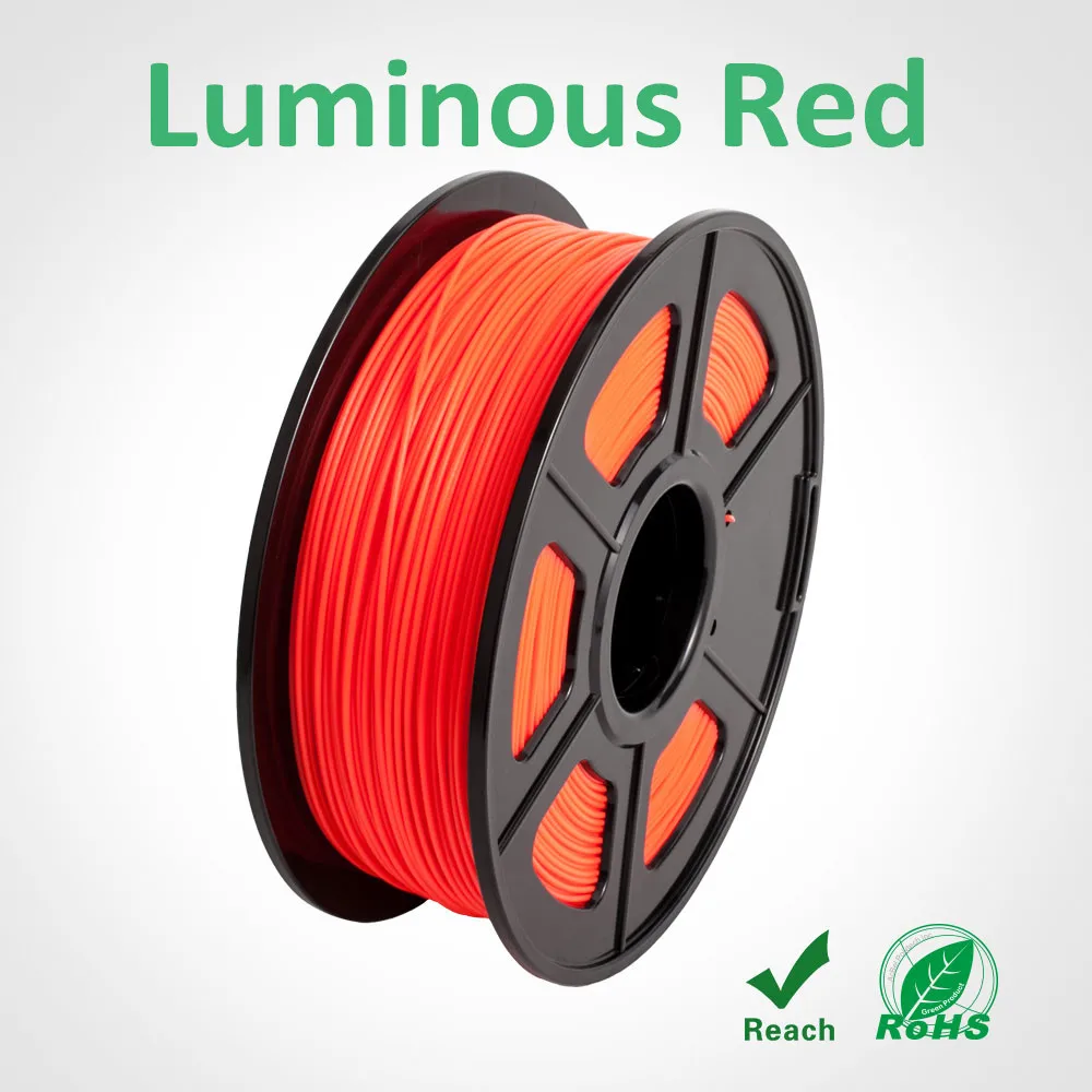 Lumious red 3D-принтеры нити кожи PLA 1,75 мм 1 кг/2.2LB катушки Черный Цвет с длиной 335 м в возможна погрешность+/-0,02 мм - Цвет: Lumious red