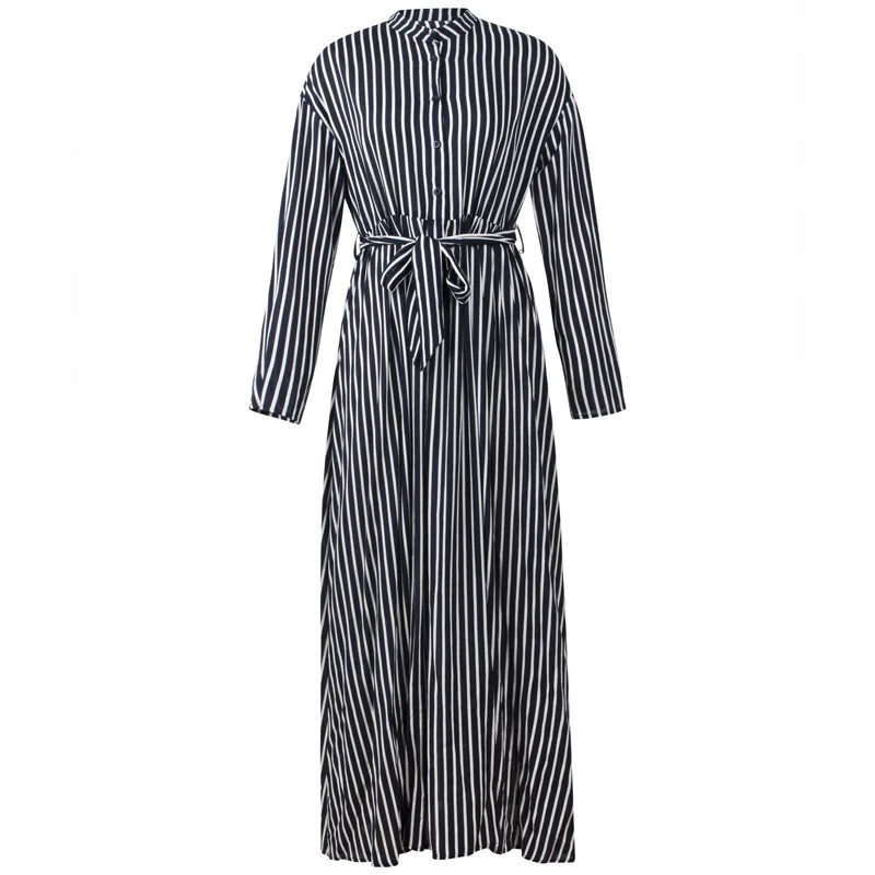 Women Abaya Fashion Striped Patchwork Muslim Buttons Arabic Gown Kaftans & Jubah Ramadan Kimono Female ZD83021 | Тематическая