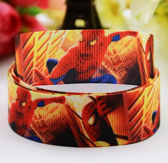 Атласная лента для вечеринки с принтом Человека паука 50 ярдов 9 мм|satin ribbon|printed