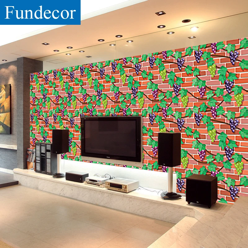 [Fundecor] фиолетовые виноградные кирпичные обои самоклеющиеся для гостиной спальни