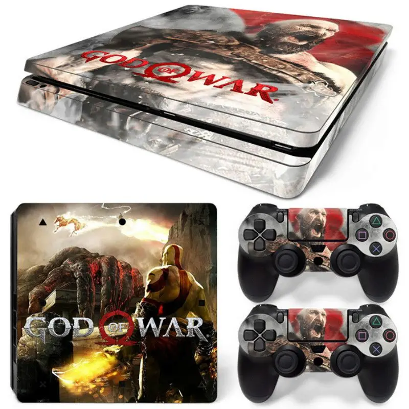 Съемный Виниловый чехол God of War для PS4 Slim + контроллер защитные наклейки Sony Playstation 4