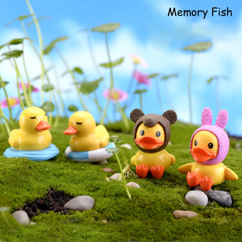 Mini cartoon cute small ducks model Action Figures Toys /aquariums ornaments micro garden Decoration miniature figurine D | Игрушки и