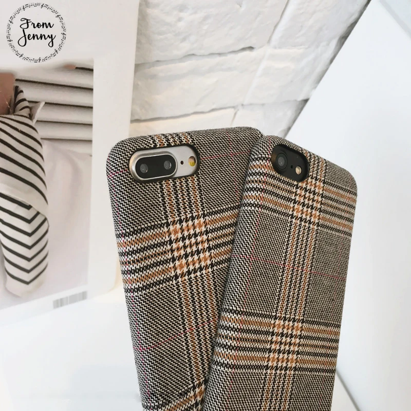От Jenny Grid тканевый чехол Capas для iPhone 7 7plus 6s 6plus 8 8plus элегантный мягкий задней панели