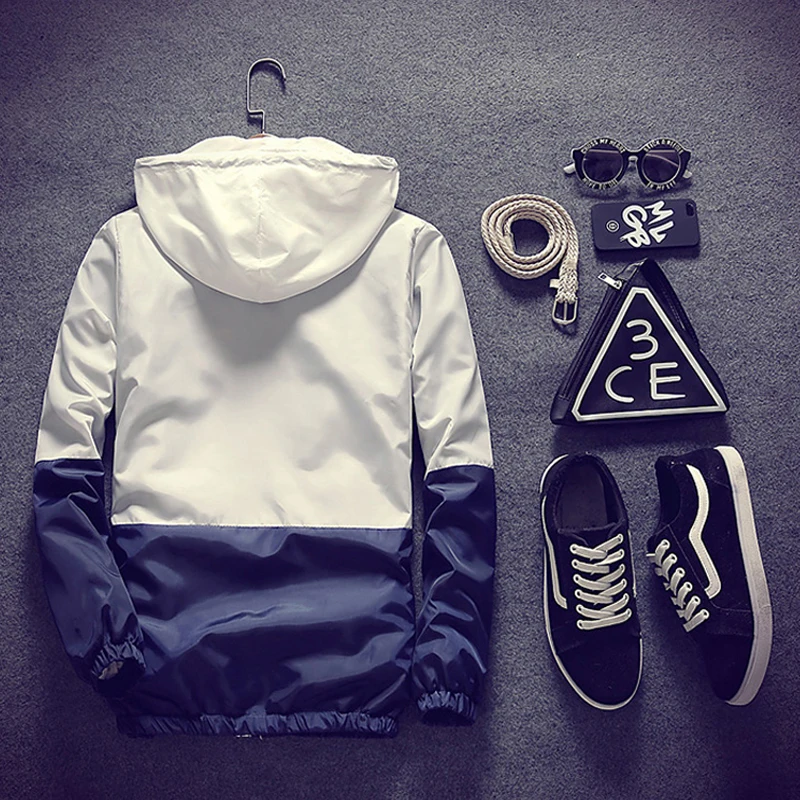 Ветровки легкая мужская куртка jaqueta masculina на молнии в стиле пэчворк