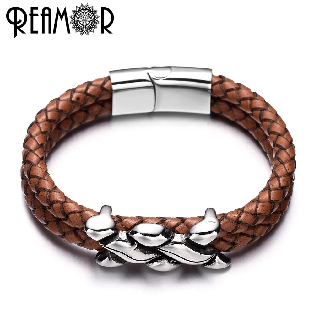 Мужской винтажный плетеный браслет из натуральной кожи с бусинами|men jewelry|bangle