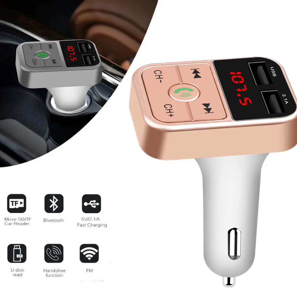 USB AUX FM передатчик Bluetooth Handsfree автомобильный комплект беспроводной приемник TF