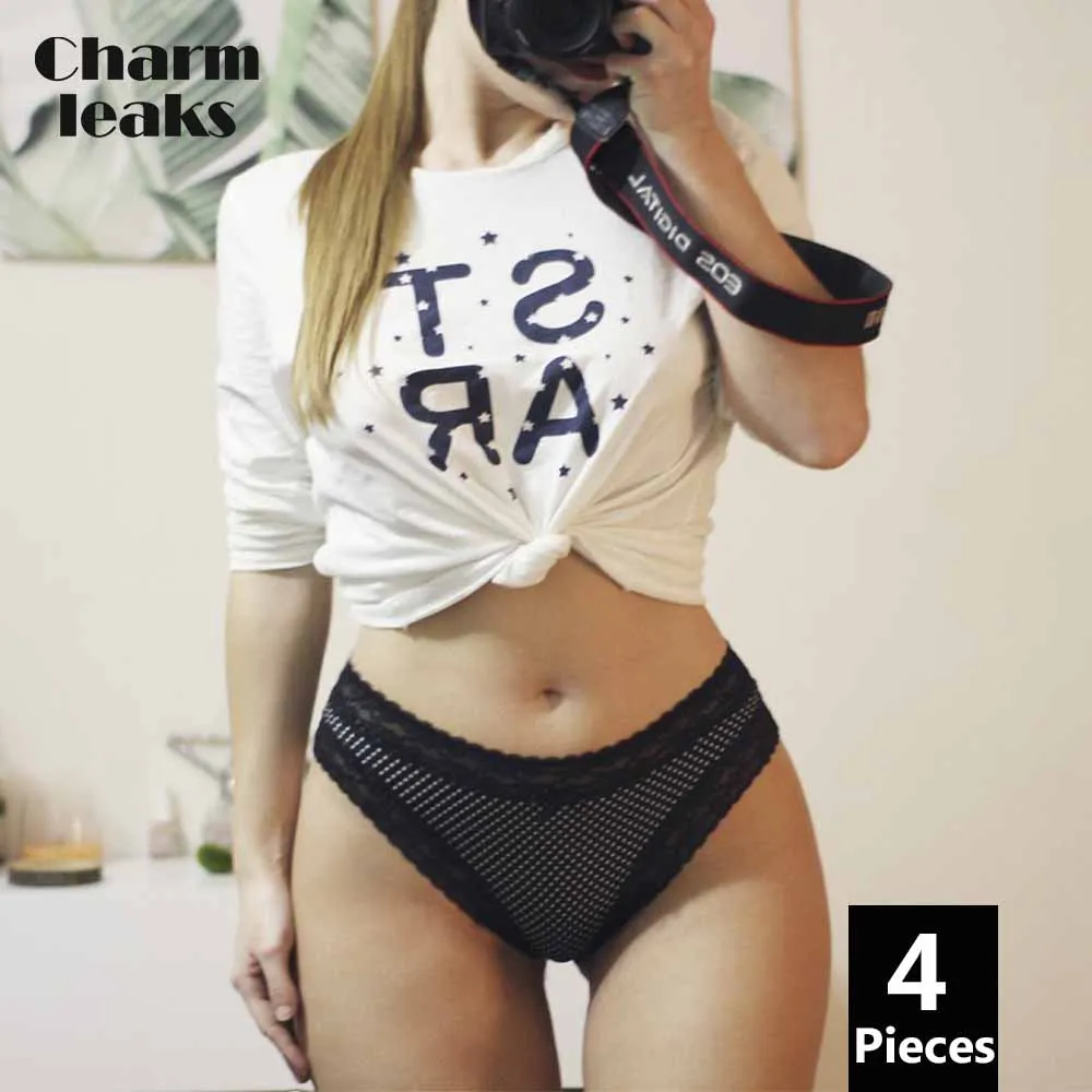 Charmleaks женские танга стринги хипстерские трусики нижнее белье в горошек мягкий стрейч Cueca Calcinha кружево край хлопок промежность дышащий