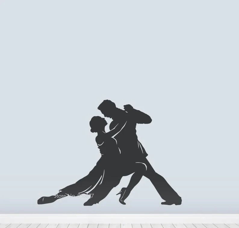 

Dancers Black Silhouette Wall Art Decal Ballroom Decoration E-co Friendly Vinyl Stickers Artistic Design Removable Decals ZA665