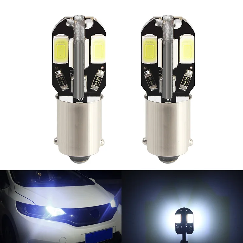 

Автомобильные светодиодные лампы BA9S, 2 шт., фонари заднего хода s 5730 SMD, 8 светодиодов, габаритный сигнал багажника, 194/ W5W, фонари заднего хода