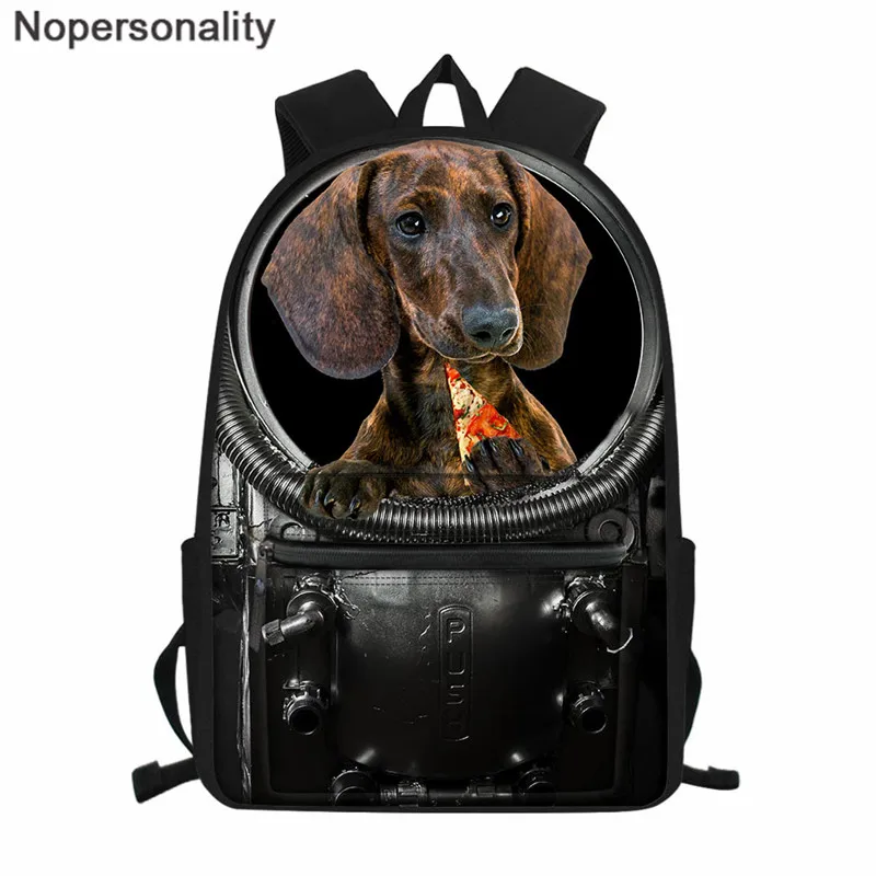 

Nopersonality Black Backpack for Women 3D Animal Dogs Cat Printed School Bagpack Teenage Girl Boys Casual Bags Mochila Travel