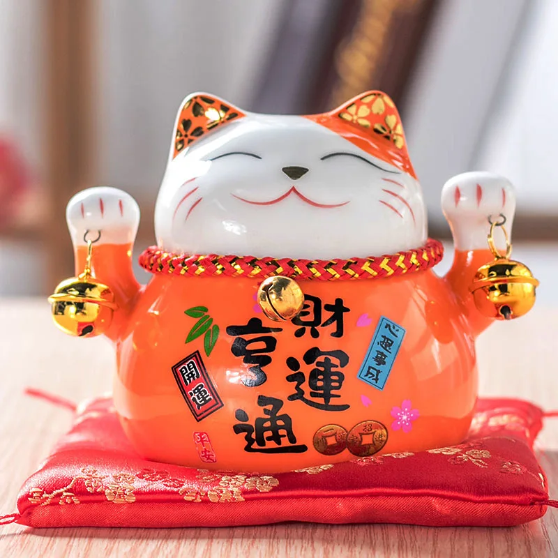 4 5 дюймовый Копилка Lucky Cat керамический мини кот в японском стиле открытый