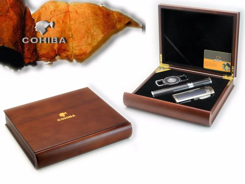 COHIBA дорожная красная сандаловая деревянная сигарета Humidor портативная коробка