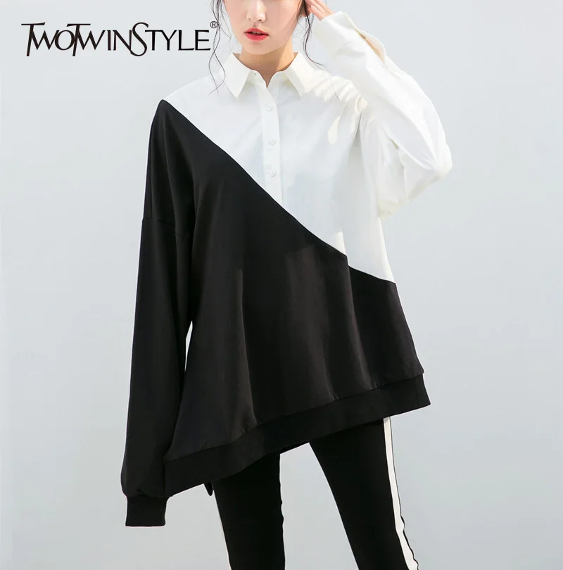 Толстовка TWOTWINSTYLE с длинным рукавом большого размера|shirt sweatshirt|sweatshirt womenfemale sweatshirt |