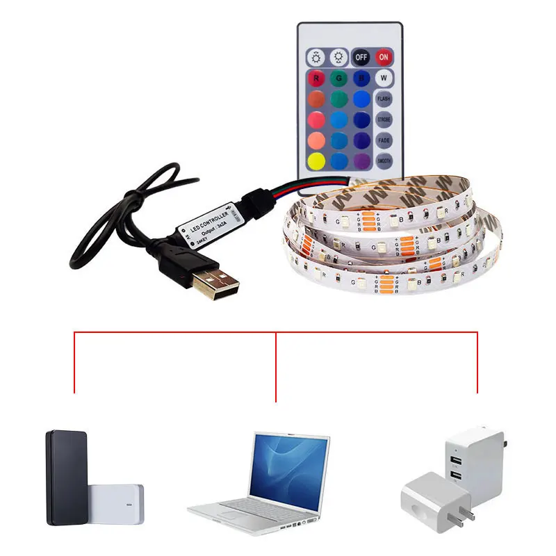 Светодиодный шнур SMD3528 60 светодиодный 5 В 0 м гибкий для подсветки ПК/телевизора с