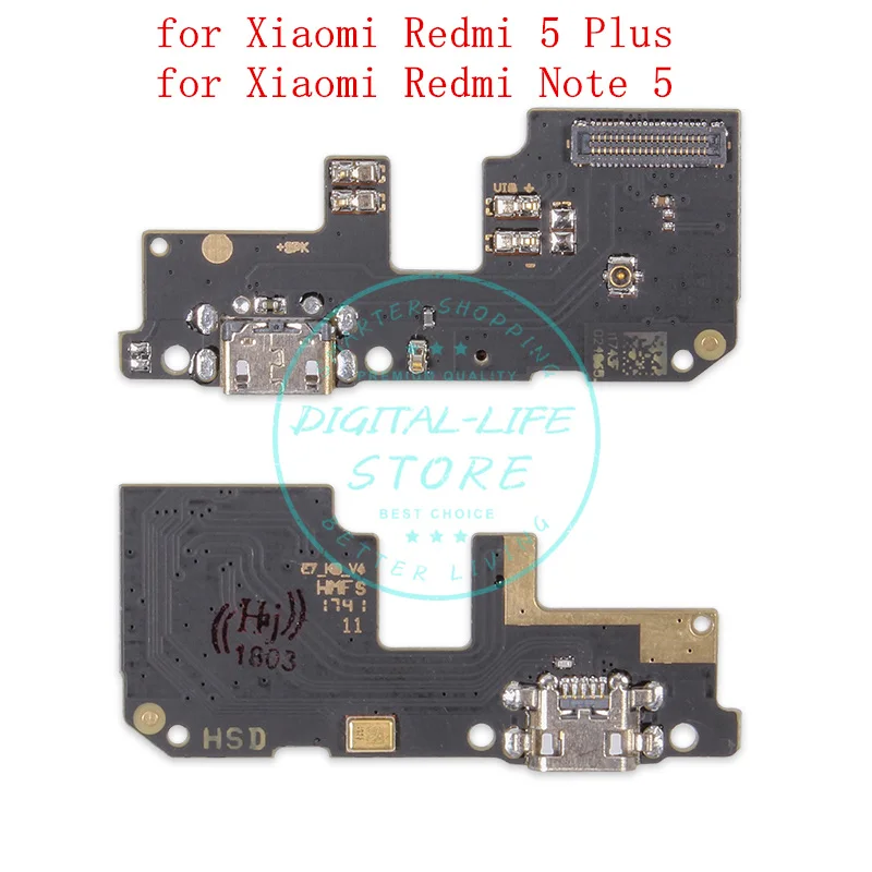 Шлейф для зарядного порта USB Xiaomi Redmi 5 Plus/ Note 5|charging port|dock connectorflex cable |