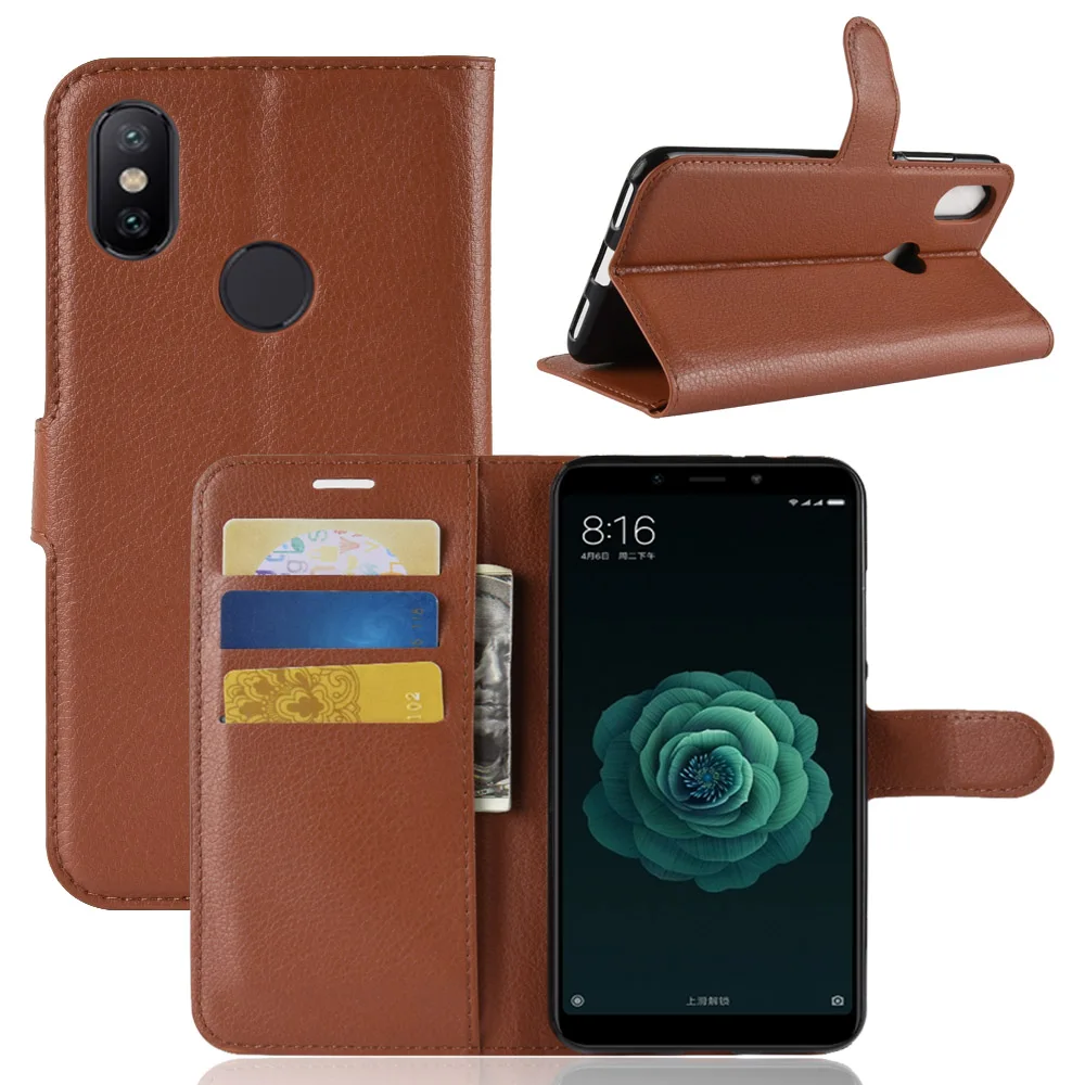 Xiaomi mi A2 Чехол Флип Роскошный кошелек из искусственной кожи ТПУ кремния Kickstand