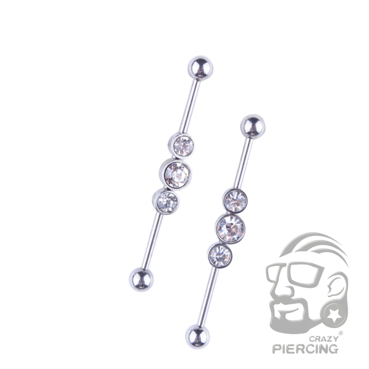 Высококачественные 3 драгоценные камни модные серьги из нержавеющей стали 316L