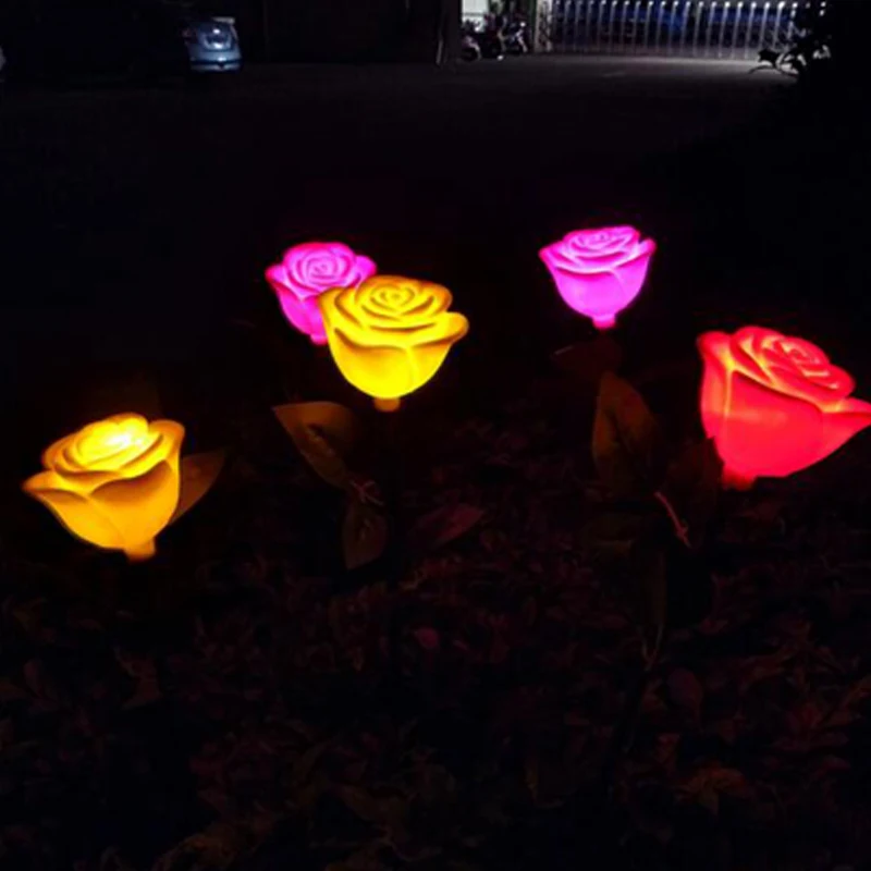 2/5 шт./лот светодиодные солнечные огни роза цветок Рождество для дома открытый