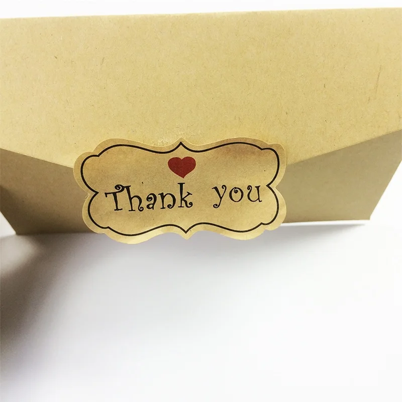80 Pcs/lot Vintage Thank You With Red Heart Sealing Paste DIY Gift Wrap Decorative Stickers Wedding Packaging Label Party|stickers cute|stickers