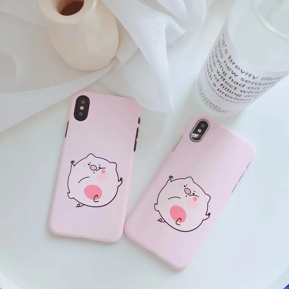 VBNM милый поросенок чехол для iPhone 7 8 плюс Капа мультфильм животных Розовый телефон