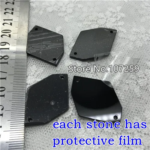 14N 24x34mm TopStone Black Jet Mirror пришивные стразы 30 форм с плоской задней стороной Акриловые Кристаллы пришивные камни для платьев аксессуары для одежды - Цвет: 14N 24x34mm