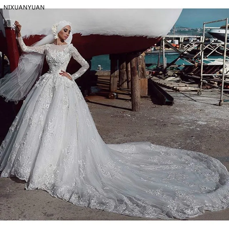 Роскошное Свадебное платье с длинным рукавом 2021 Robe De Mariage Новинка сексуальное