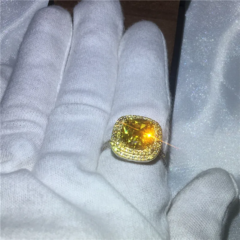 2018 брендовые роскошные женские кольца с фианитом 3ct AAAAA заполненные белым золотом