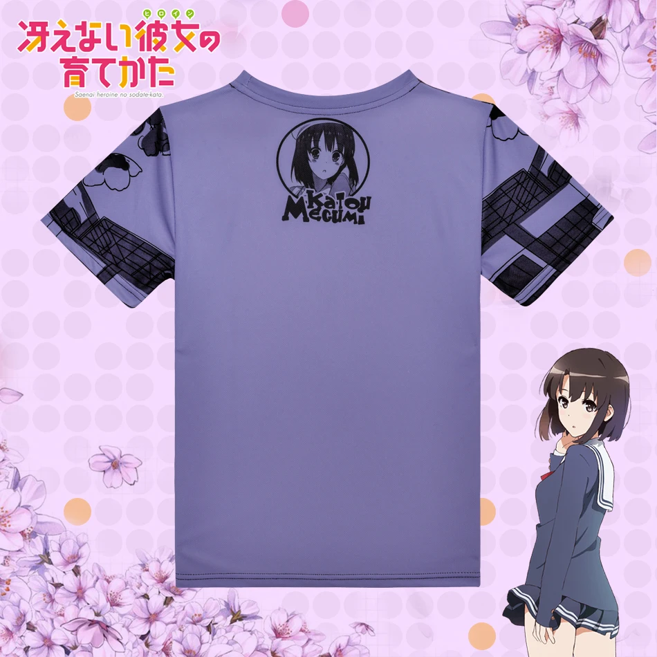 

Anime Saekano: How to Raise a Boring Girlfriend T-shirt Megumi Kato Polyester T Shirt Summer Active Fashion Men Women Tees