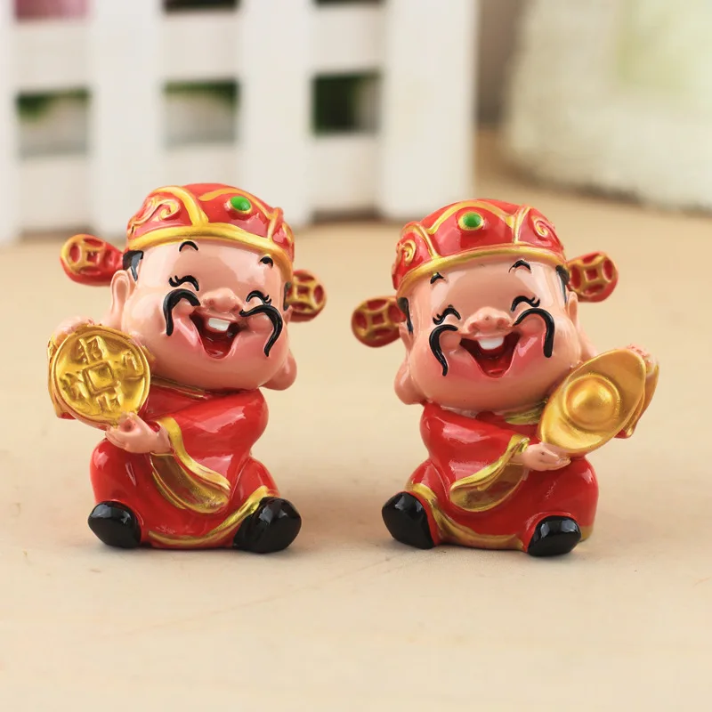 PINNY Cute Old Man Decoration Vinyl Figurines God Of Wealth Statuette Figures Car Accessories Longevity Ornaments Home | Дом и сад