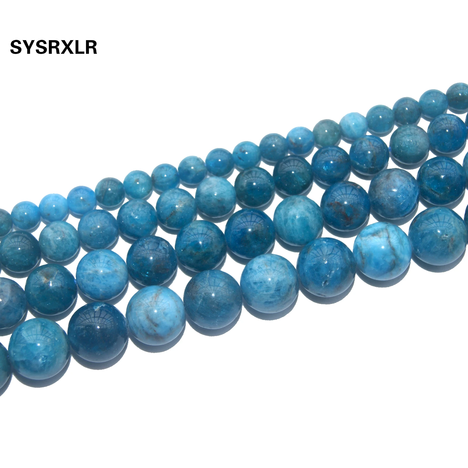 Оптовая продажа круглые бусины из натурального голубого апатита для