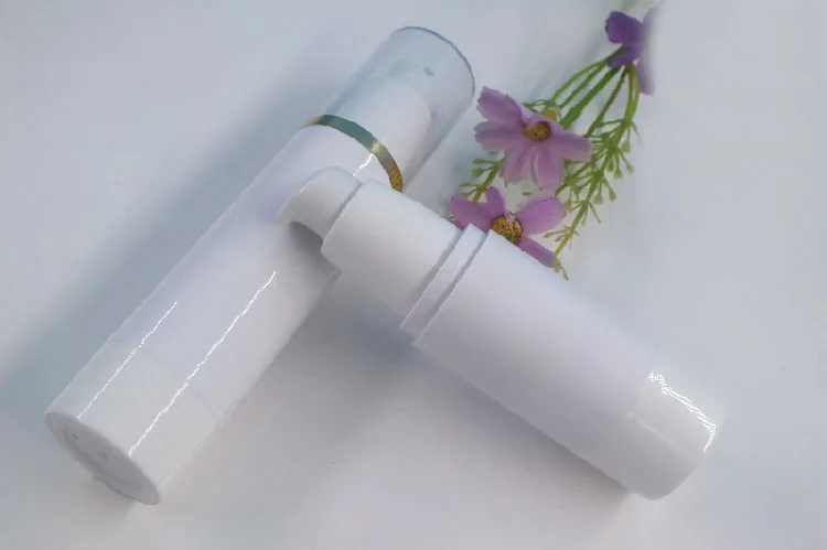 50ml plastic white airless bottle gold line lid serum/lotion/emulsion/liquid foundation/eye essence/sunscreen cosmetic packing | Красота и
