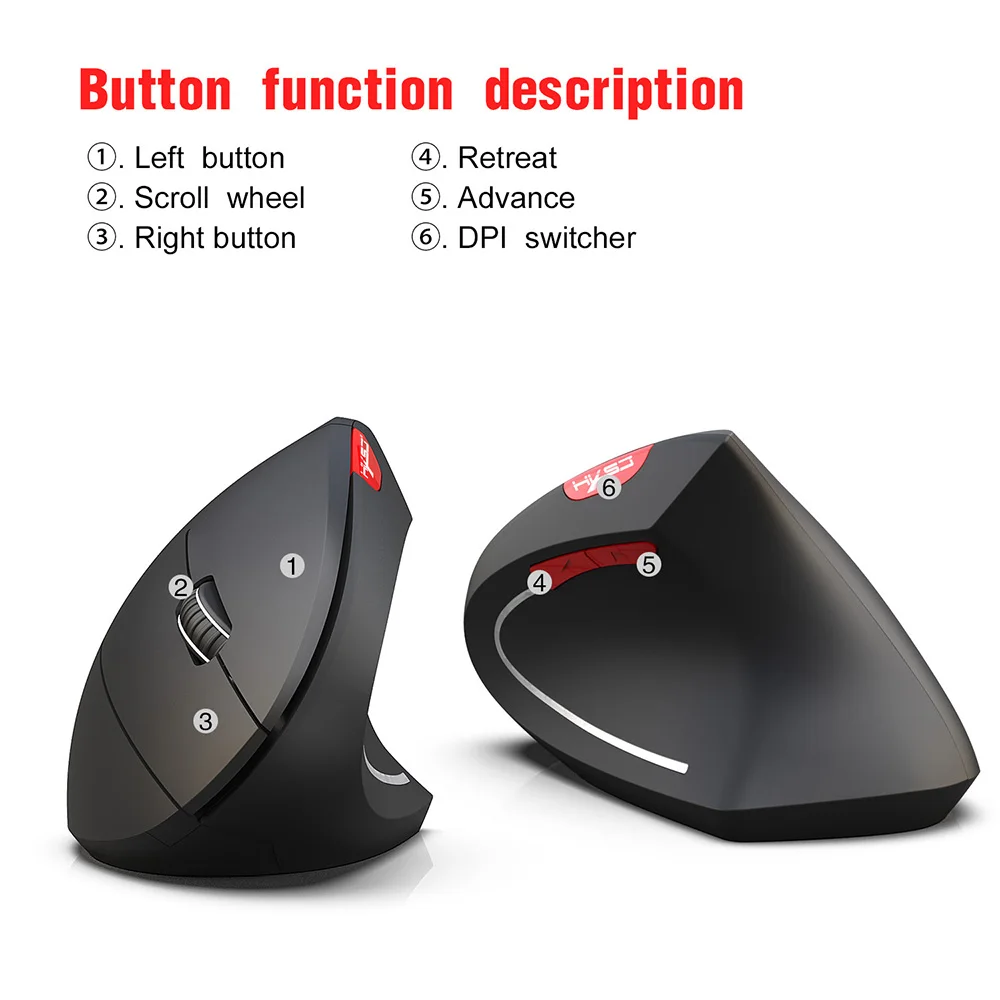 VicTsing XR452 Bluetooth Vertical Mouse Ergonomic Optical 800 1600 2400 DPI 6 Buttons Mice For PC Gamer Computer Notebook Laptop |