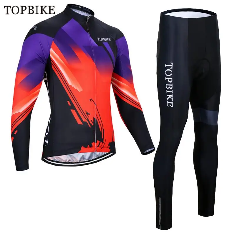 BJC-DB-1002 TOPBIKE Мужская велосипедная майка pro team, зимний теплый флисовый комплект с длинным рукавом, ropa ciclismo, велосипедный триатлон, Экипировка для мужчин - Цвет: BJC-DB-1002