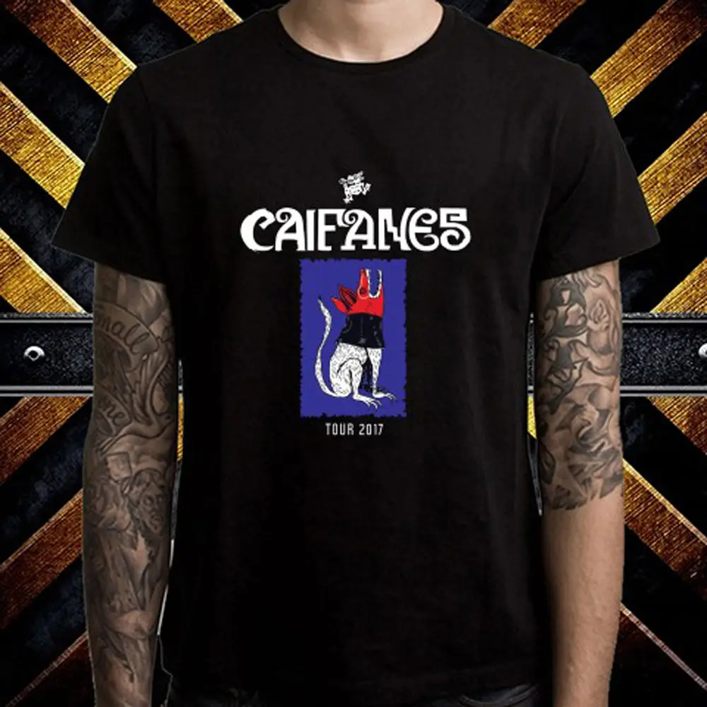 Дешевые футболки короткий рукав новый Caifanes Tour 2017 рок-группа логотип Повседневное